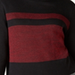 Karen Scott Suéter Feminino de Algodão com Gola Alta Colorblock Preto e Vermelho Tamanho Pequeno G