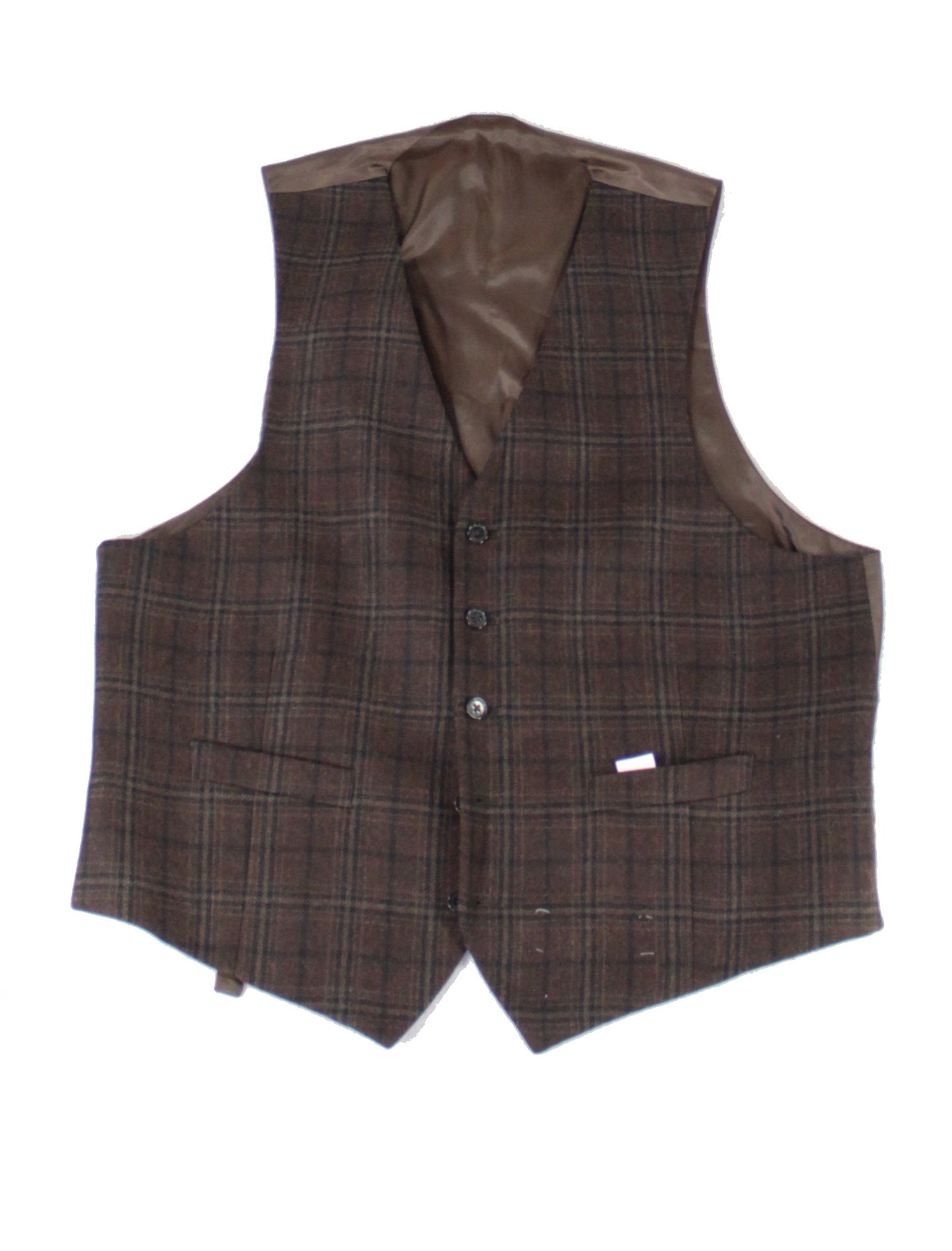 Colete xadrez marrom clássico masculino Ralph Lauren tamanho 46 REG