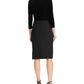 Vestido de festa midi com decote em V e manga 3/4 de veludo Ralph Lauren feminino, preto, tamanho 12