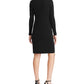Vestido de coquetel Ralph Lauren feminino com glitter, manga comprida, decote joia, acima do joelho, preto, tamanho 14, pequeno