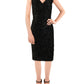 Vestido justo de veludo e renda Ralph Lauren feminino, preto, tamanho 12