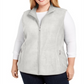 Karen Scott Colete Feminino Plus com Zíper Frontal Branco Tamanho 0X