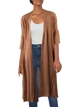 Cardigan canelado de linho misto Making Waves da Free People para mulheres, marrom, tamanho X-S