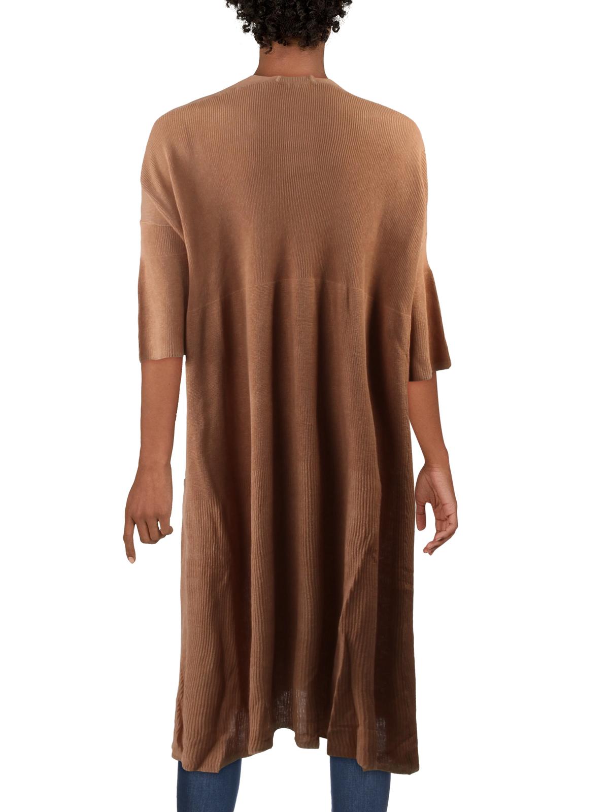 Cardigan canelado de linho misto Making Waves da Free People para mulheres, marrom, tamanho X-S