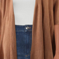Cardigan canelado de linho misto Making Waves da Free People para mulheres, marrom, tamanho X-S