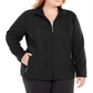 Jaqueta esportiva feminina Karen Scott Plus Zeroproof Fleece preta tamanho -0X