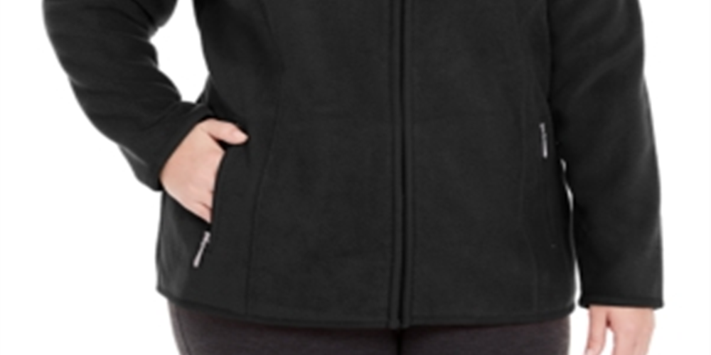 Jaqueta esportiva feminina Karen Scott Plus Zeroproof Fleece preta tamanho -0X