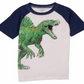 Camiseta Carter's Boy's Dinosaur T-Rex Raglan Slubbed, Branca, Tamanho 5