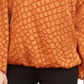 Blusa feminina Alfani com estampa de pele de cobra e bolhas, tamanho pequeno, tamanho G