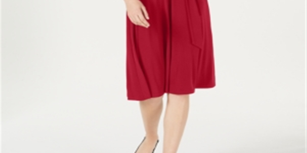Vestido feminino sólido MIDI Charter Club, tamanho Cranberry, pequeno, XL
