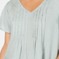 Blusa texturizada feminina estilo &amp; co, manga curta, verde, tamanho pequeno M