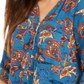 Blusa Paisley Feminina NY Collection Azul Tamanho Pequeno X-Grande