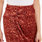 INC International Concepts Saia feminina drapeada com estampa animal laranja tamanho 4