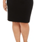 Vestido tubinho plus size feminino Connected, mangas curtas, preto, tamanho 14W