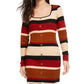 Vestido suéter listrado de malha canelada Ultra Flirt Junior's, bege, tamanho XX-S