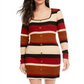 Vestido suéter listrado de malha canelada Ultra Flirt Junior's, bege, tamanho XX-S