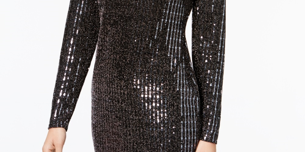 Vestido justo com bolinhas Disco Dot da B Darlin Junior, preto, tamanho 0