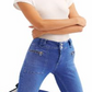 Calça jeans flare feminina com zíper e bolsos Free People, azul, tamanho 29