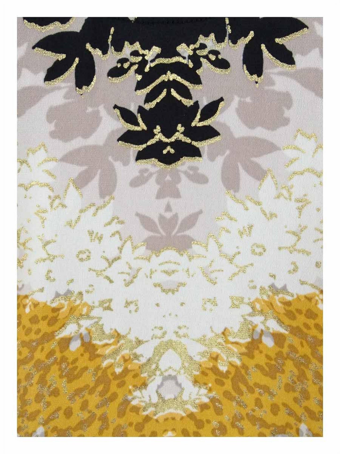 Túnica feminina estampada com zíper e gola alta, tamanho 0X, amarela, da coleção JM