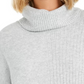 Suéter feminino texturizado mesclado manga comprida gola alta cinza tamanho pequeno