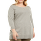 Karen Scott Suéter Feminino Plus Cotton Gola Rolê Cinza Tamanho 0X