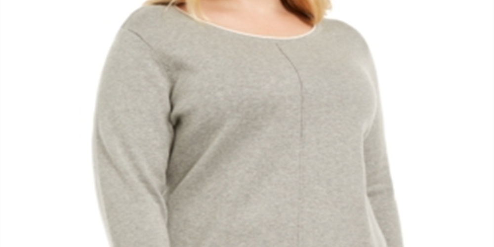 Karen Scott Suéter Feminino Plus Cotton Gola Rolê Cinza Tamanho 0X