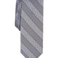 INC International Concepts Masculino Skinny Texturizado Listrado Gravata Cinza Tamanho Regular