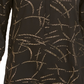 Blusa feminina estampada com pregas nas costas, tamanho grande, preta, da coleção JM