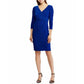 Vestido Ralph Lauren Feminino Manga Longa Acima do Joelho Azul Tamanho 10 Petite