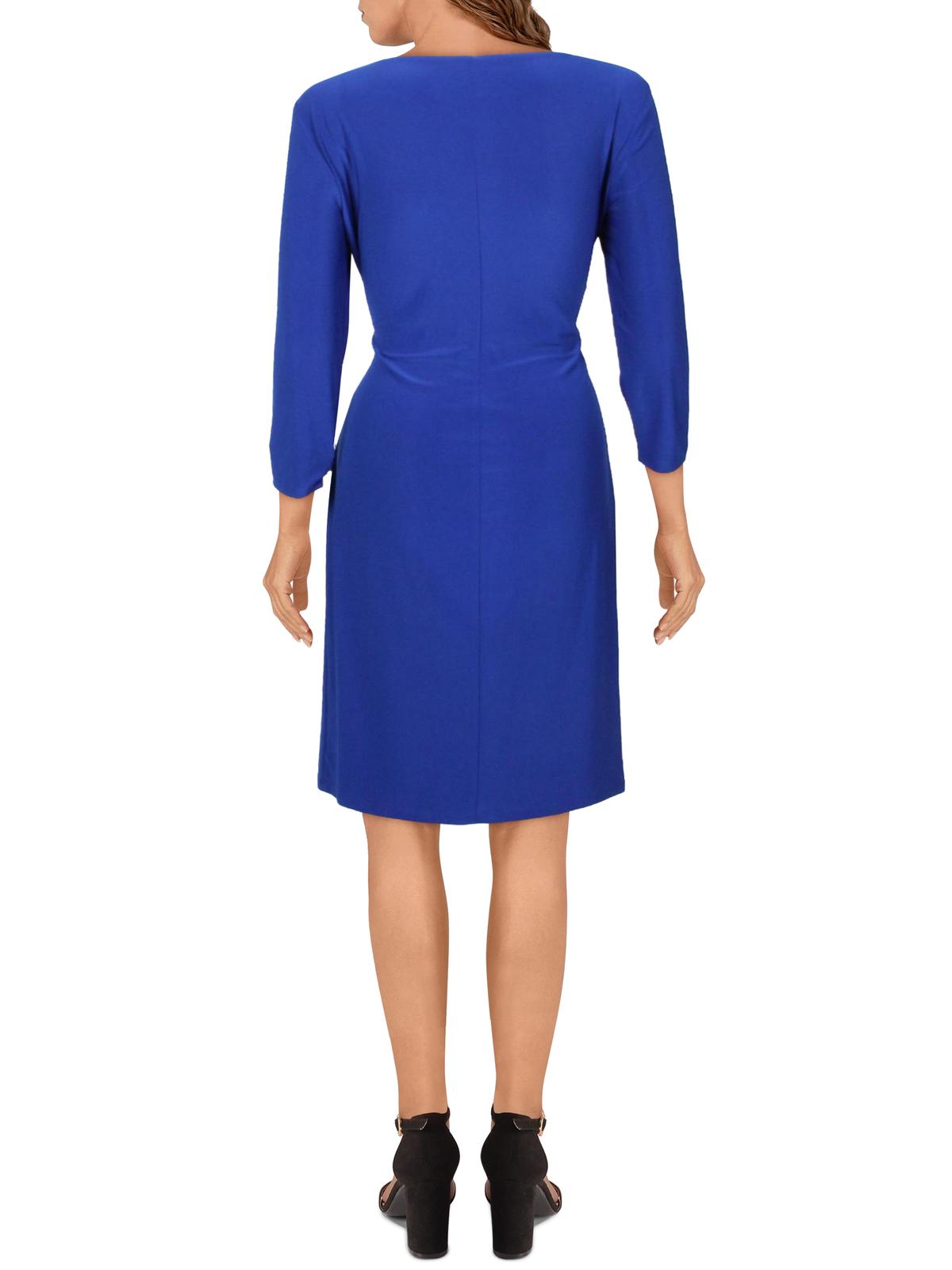 Vestido Ralph Lauren Feminino Manga Longa Acima do Joelho Azul Tamanho 10 Petite