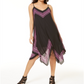 Vestido feminino estampado com bainha de lenço da INC International Concepts, preto, tamanho pequeno e pequeno