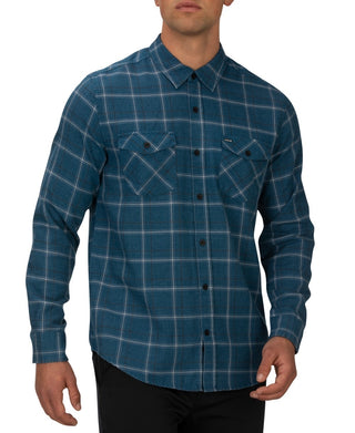 Camisa xadrez Hurley Pitfire masculina azul tamanho pequeno