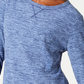Karen Scott Sport Space-Dye Microfleece Top Feminino Azul Marinho Tamanho P