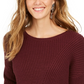 Suéter feminino canelado com ombros caídos, estilo &amp; co, roxo, tamanho pequeno