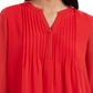 Charter Club Blusa feminina de malha lisa com pregas, vermelha, tamanho pequeno