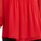 Charter Club Blusa feminina de malha lisa com pregas, vermelha, tamanho pequeno