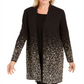 Casaco feminino JM Collection Ombre Jacquard preto tamanho pequeno grande