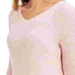 Suéter de algodão canelado com decote em V feminino Style &amp; Co, rosa, tamanho X-S