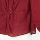 Blusa feminina Alfani com botões frontais e torcidos, tamanho marrom, pequena P