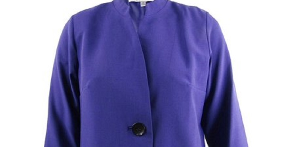 Casaco feminino Kasper liso roxo tamanho 14