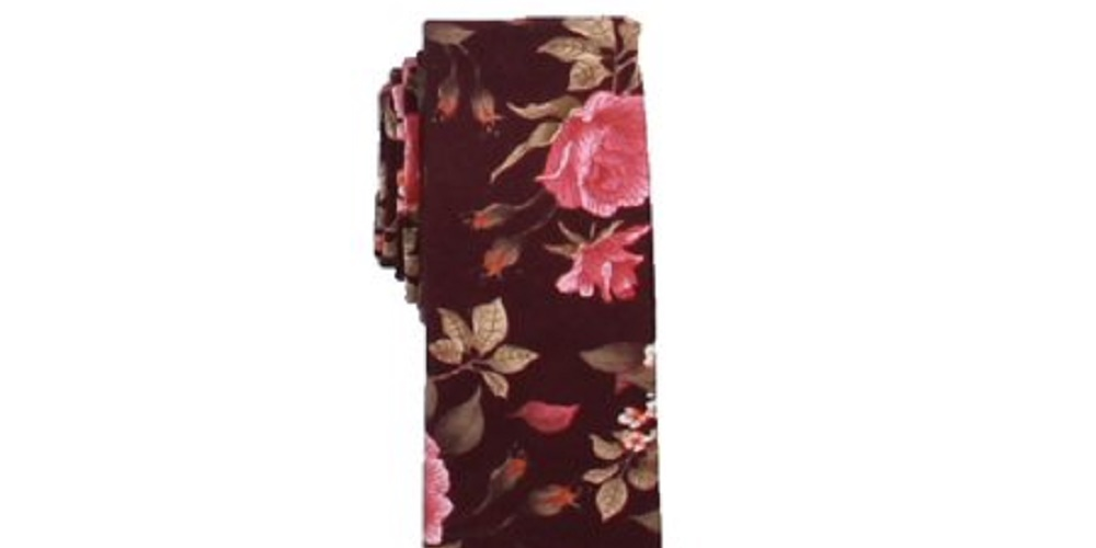 Gravata social masculina Louden Floral Bar III vermelha tamanho regular