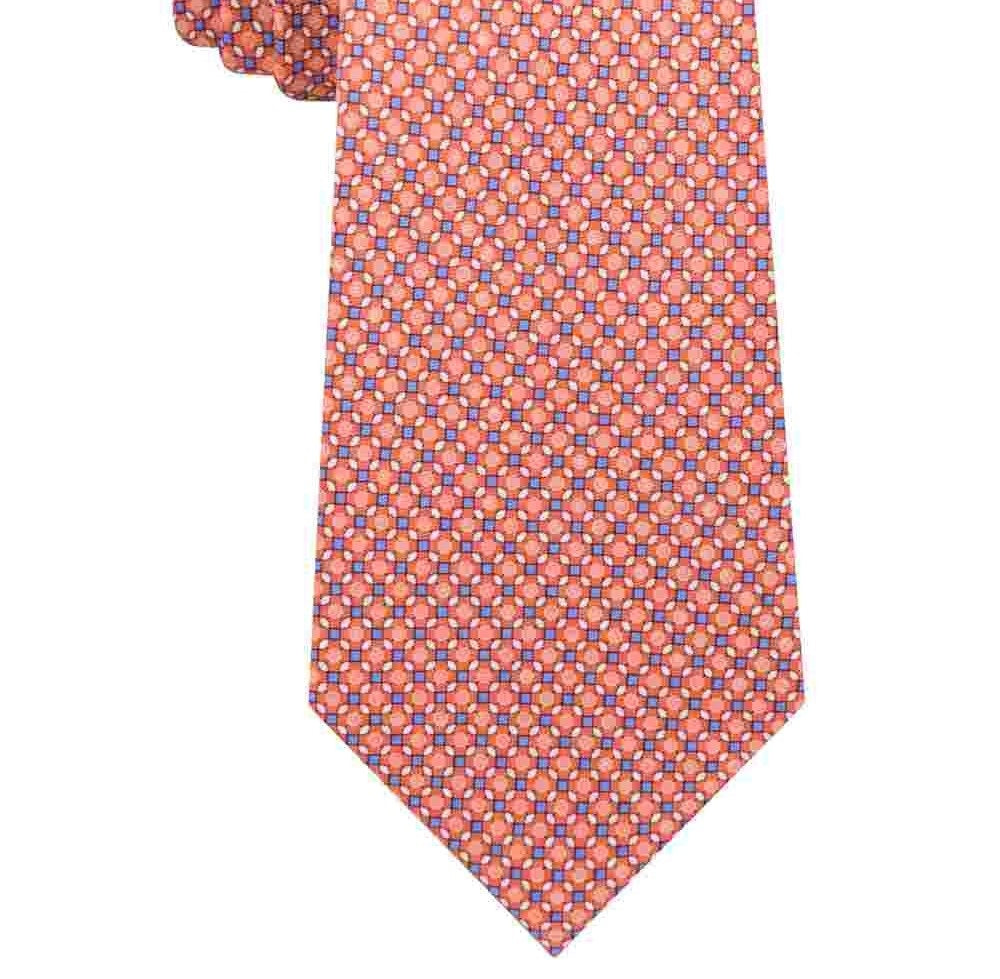 Gravata de seda masculina Michael Kors, tamanho laranja, tamanho regular