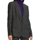 Blazer xadrez feminino Ralph Lauren para usar no trabalho, casaco cinza, tamanho 14