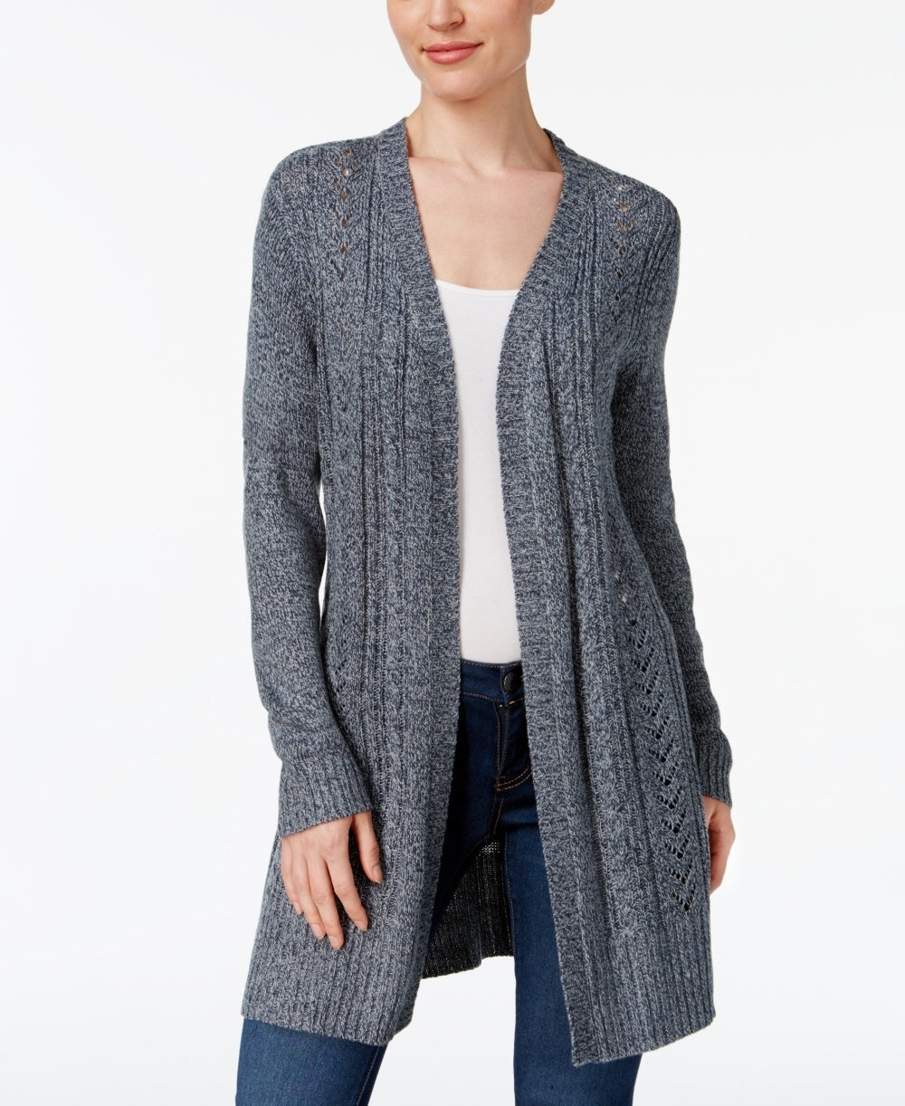 Karen Scott Turbo Duster Cardigan Feminino Azul Tamanho XX-G