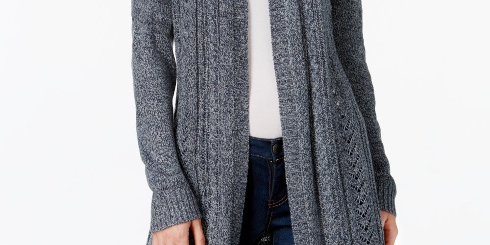 Karen Scott Turbo Duster Cardigan Feminino Azul Tamanho XX-G