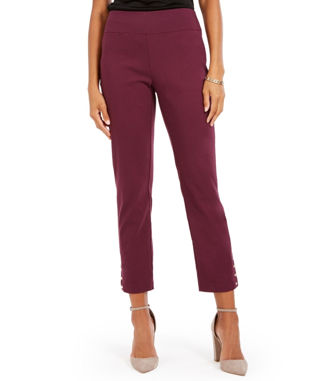 Calça feminina reta NY Collection, roxa, tamanho pequeno grande