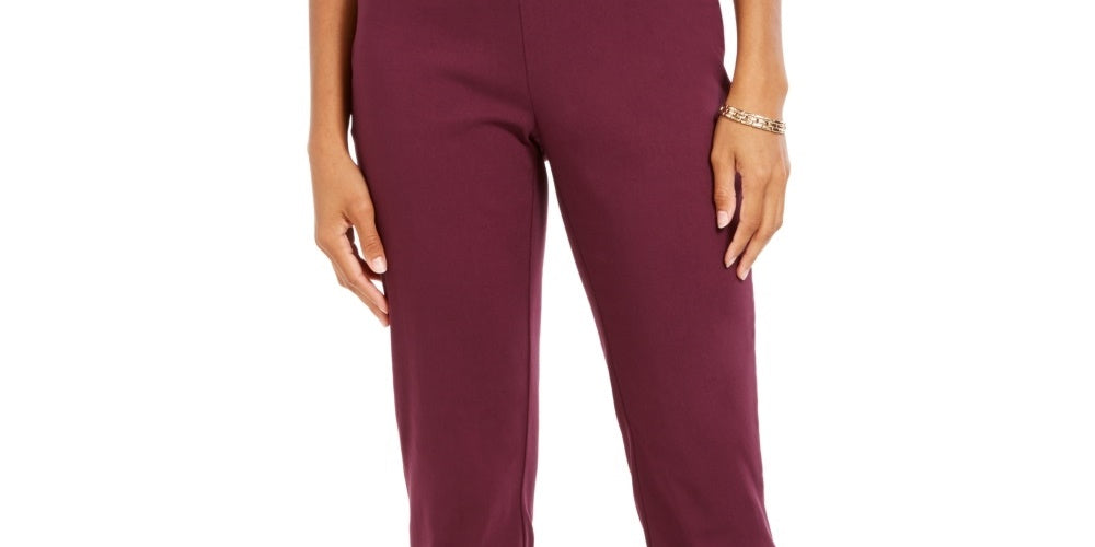 Calça feminina reta NY Collection, roxa, tamanho pequeno grande