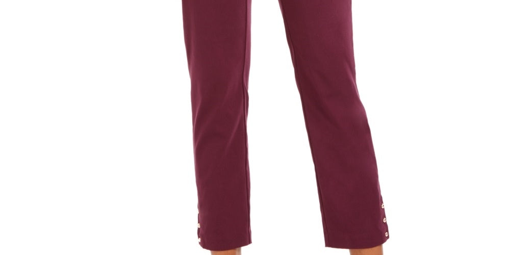 Calça feminina reta NY Collection, roxa, tamanho pequeno grande