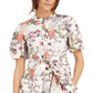Vestido midi feminino de algodão com estampa floral da INC International Concepts, branco, tamanho extragrande