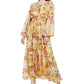 Vestido longo estampado feminino INC International Concepts Peasant, amarelo, tamanho X-S
